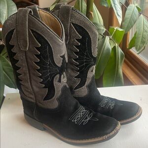 Kids Western Black and Gray Boots